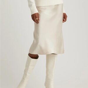 Quince 100% Washable Silk Skirt in Champagne XS